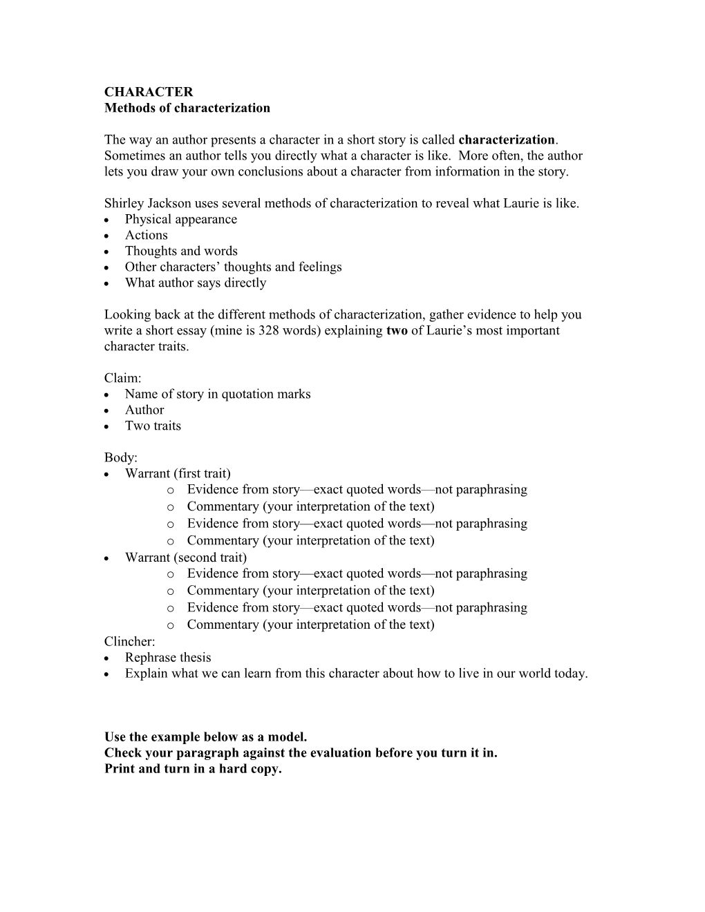 Methods of Characterization