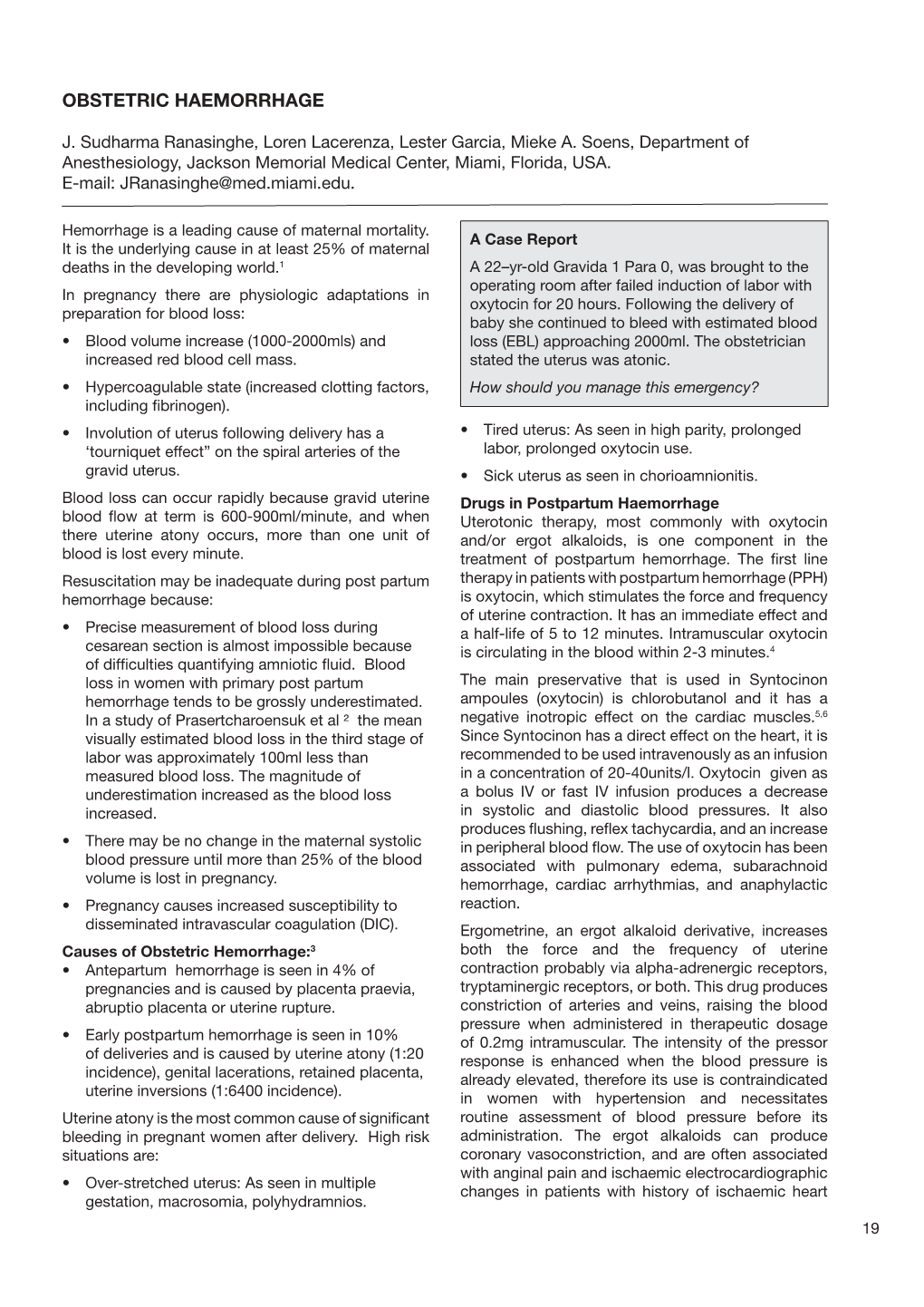 Obstetric Haemorrhage