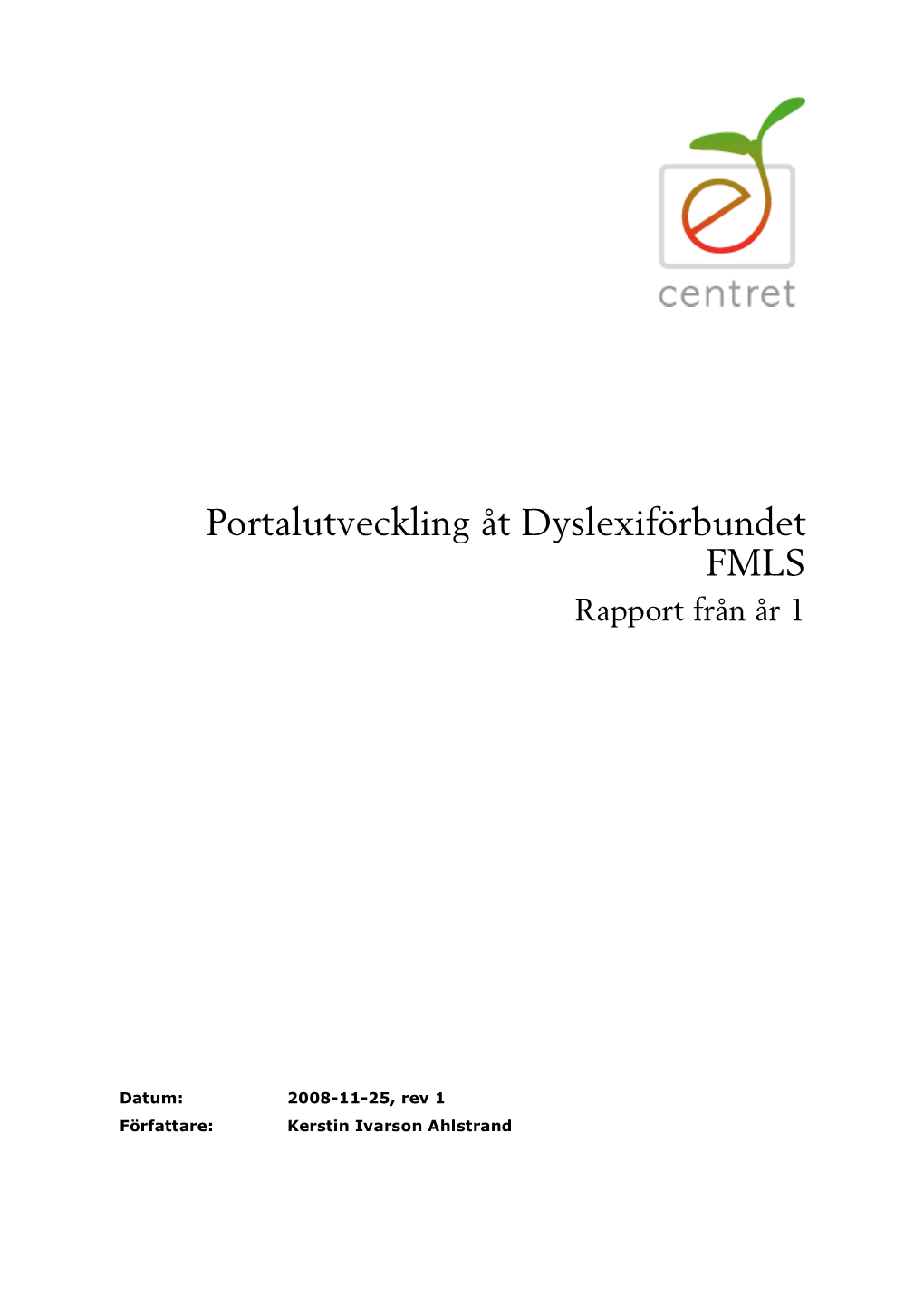 Rapport-Portalutveckling