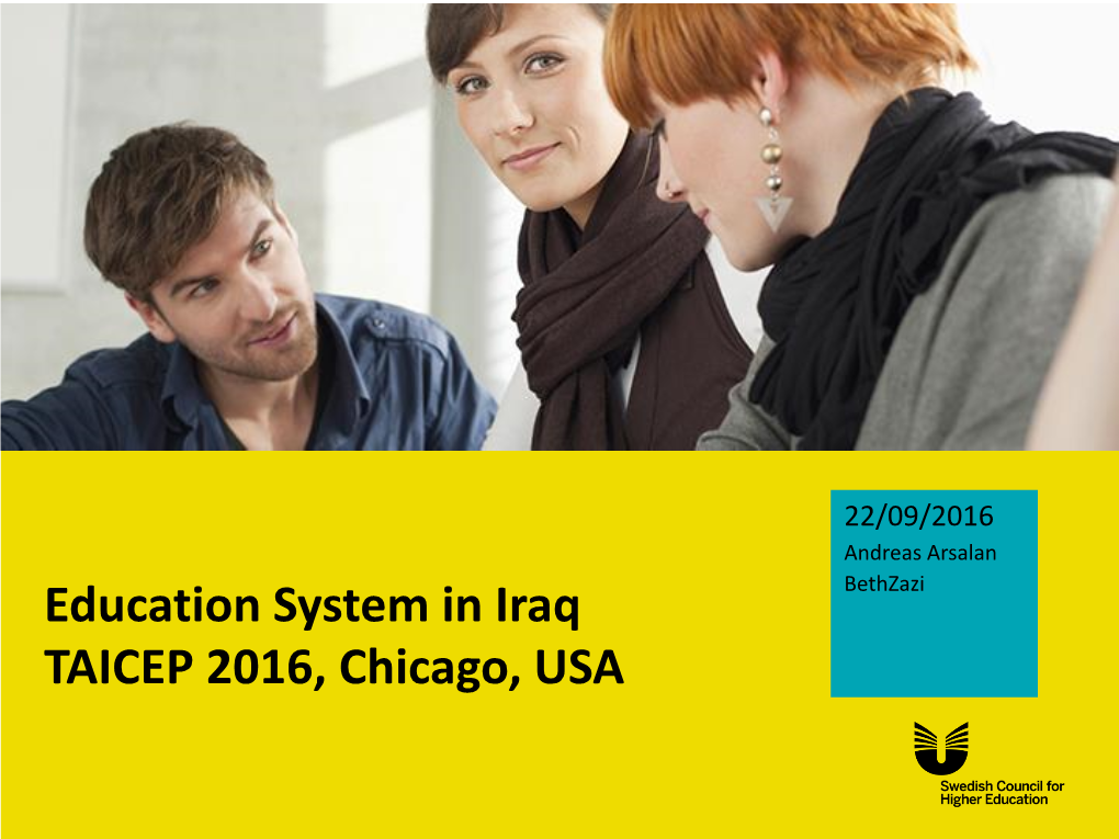 Education System in Iraq TAICEP 2016, Chicago