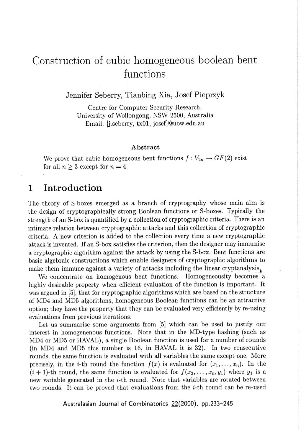 Construction of Cubic Homogeneous Boolean Bent Functions