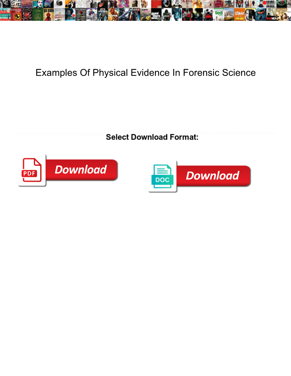 Examples of Physical Evidence in Forensic Science