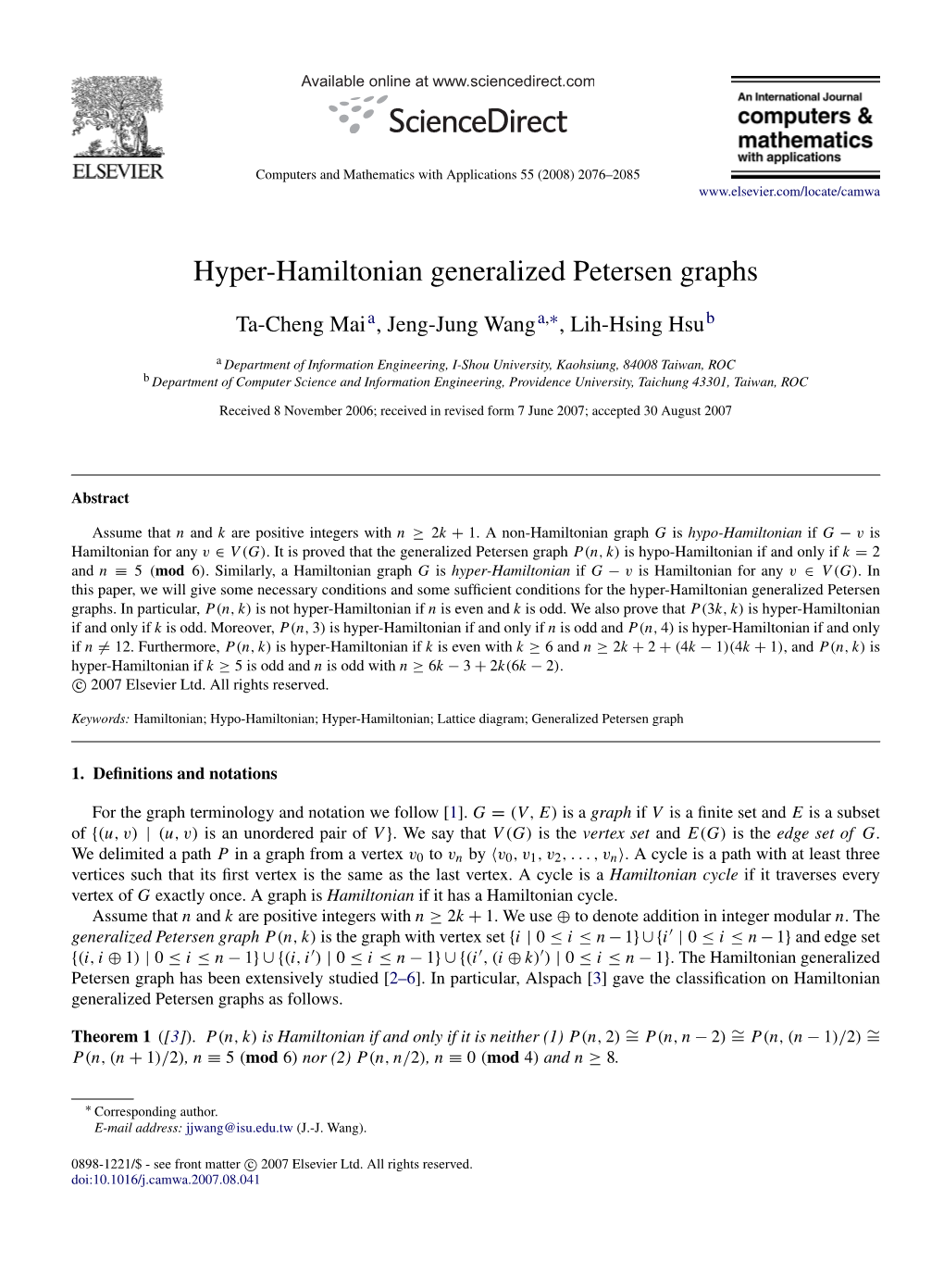 Hyper-Hamiltonian Generalized Petersen Graphs