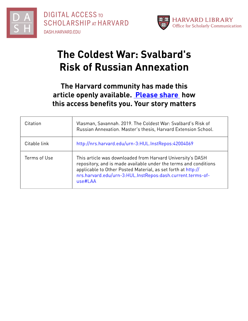 Svalbard's Risk of Russian Annexation