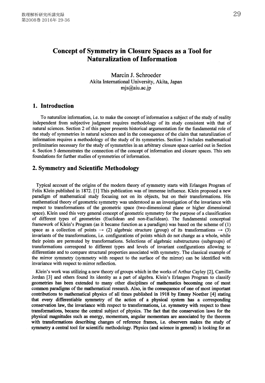 Concept of Symmetry in Closure Spaces As a Tool for Naturalization of Information