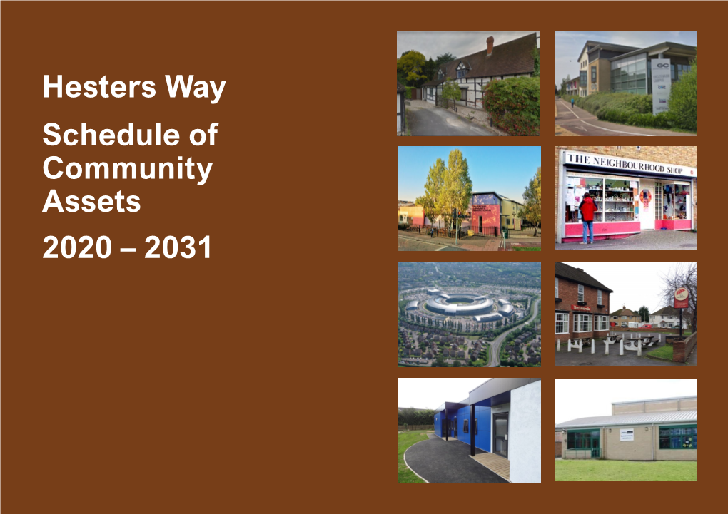 Hesters Way Schedule of Community Assets 2020 – 2031