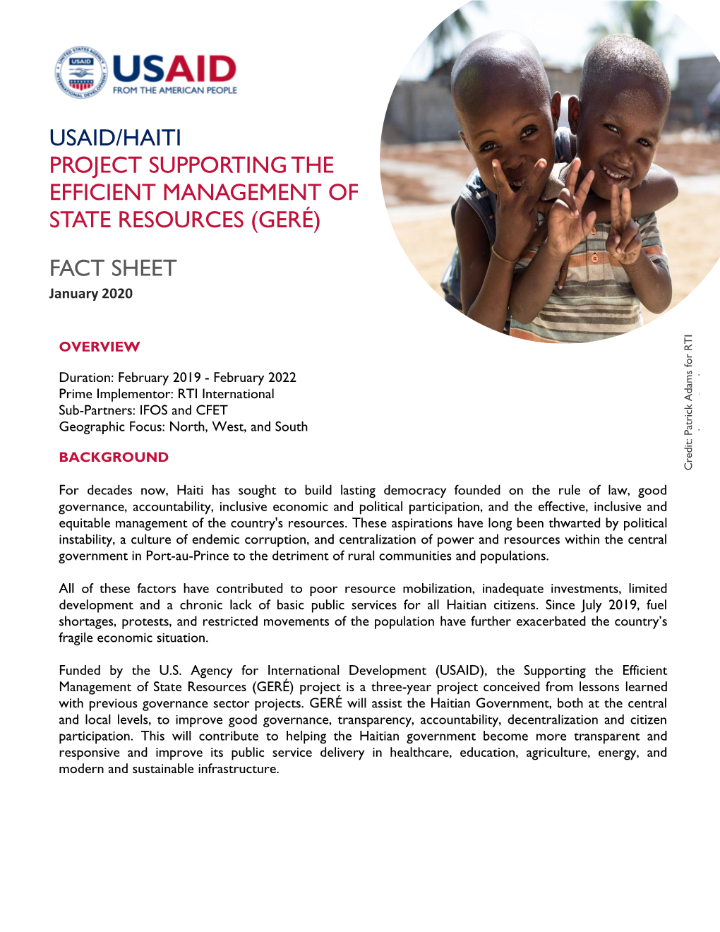 USAID/Haiti GERE Fact Sheet