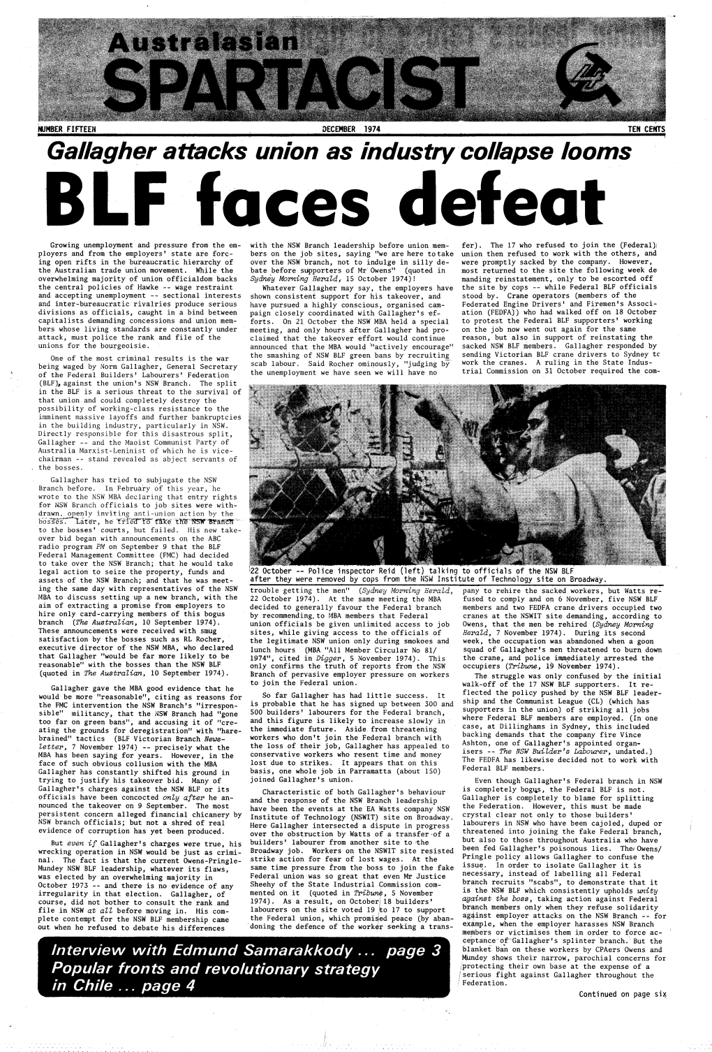 Issue No. 15, December, 1974