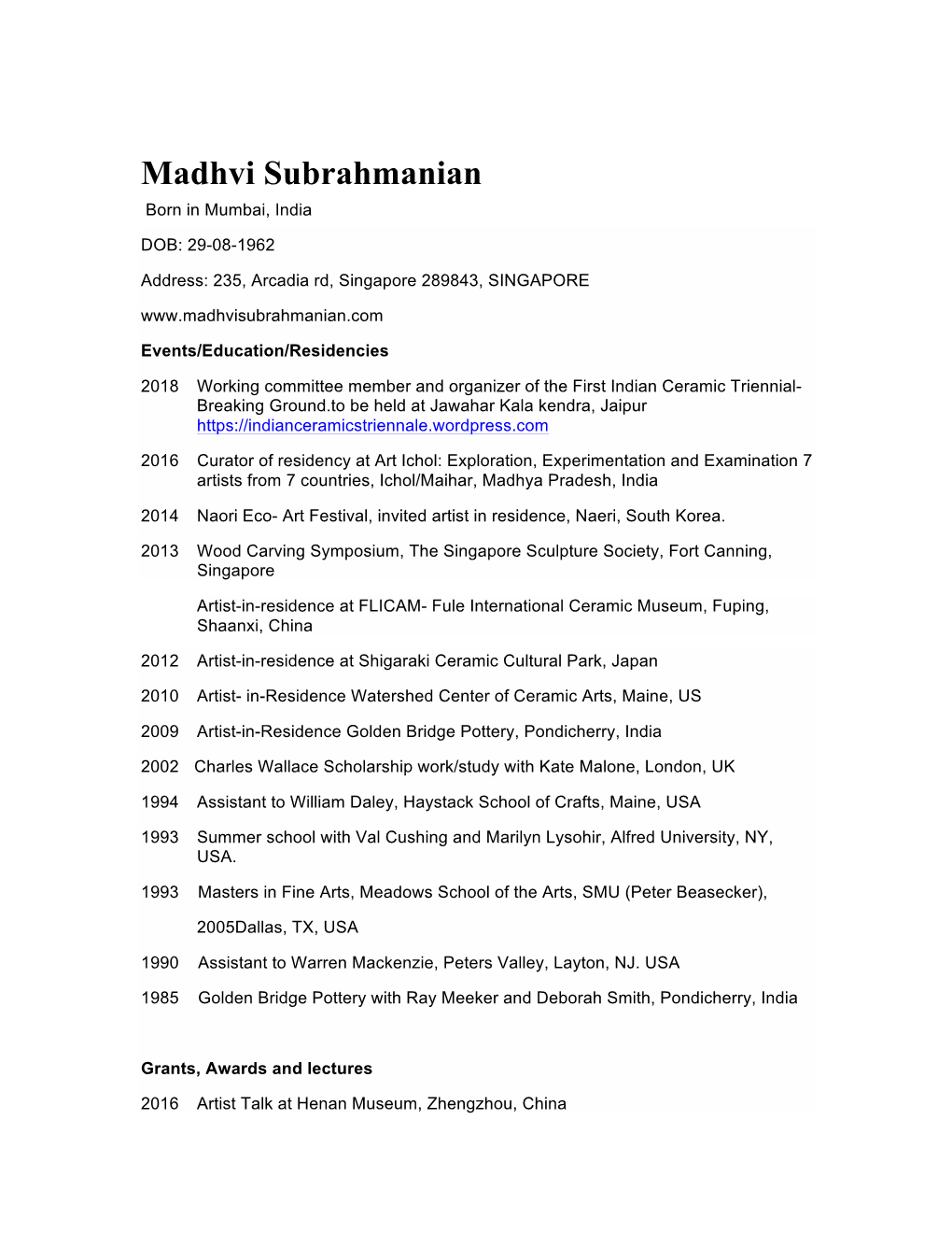 Madhvi Subrahmanian Born in Mumbai, India