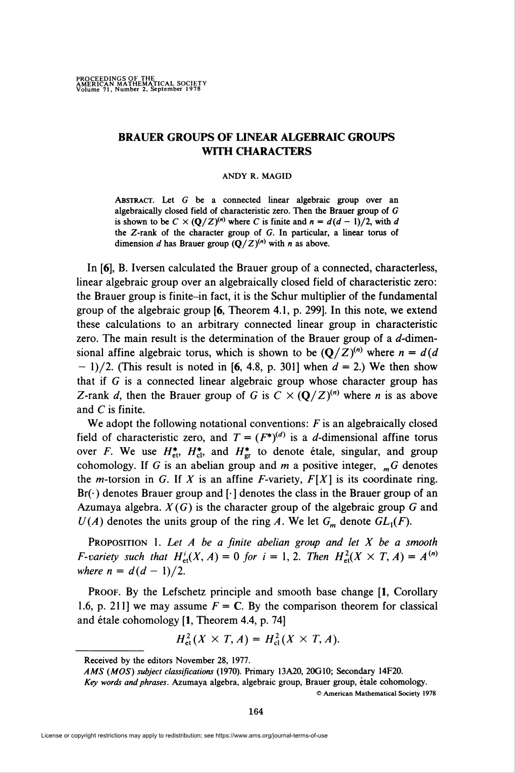 Brauer Groups of Linear Algebraic Groups