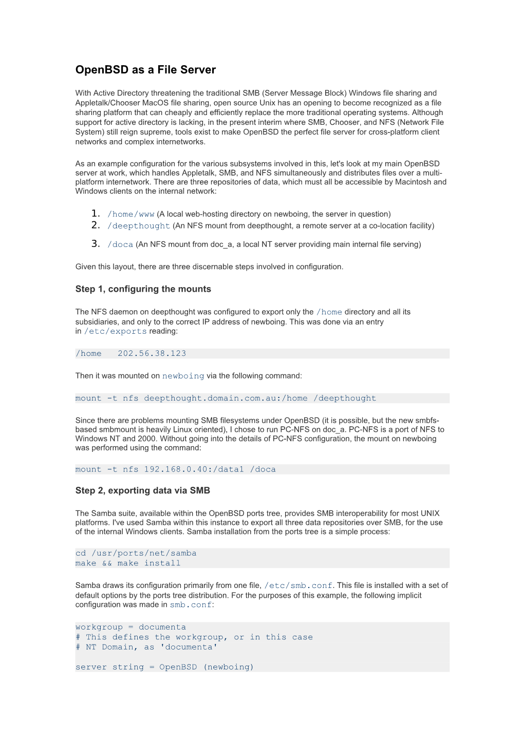 Openbsd As a File Server