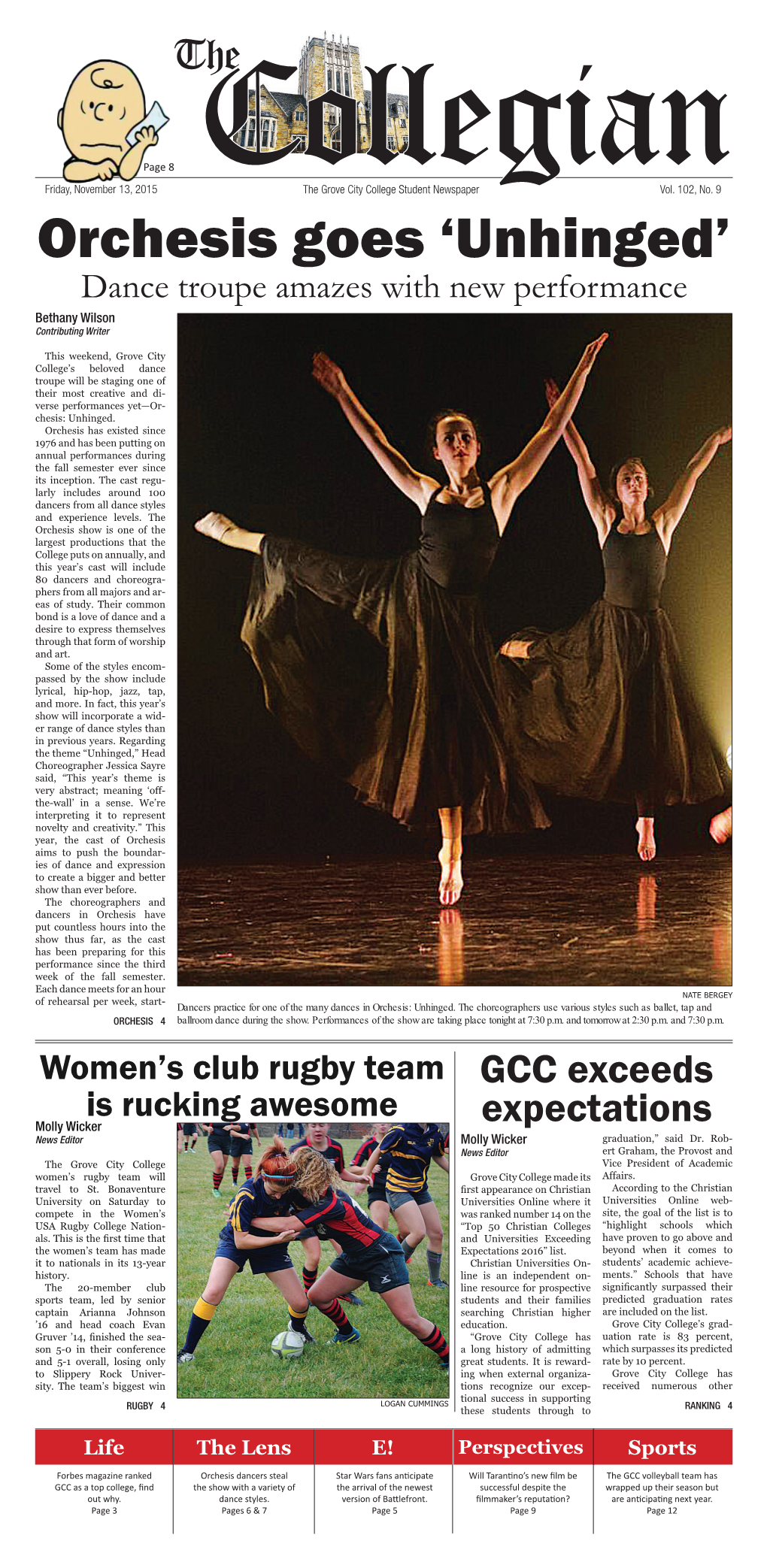 Orchesis Goes ‘Unhinged’ Dance Troupe Amazes with New Performance Bethany Wilson Contributing Writer