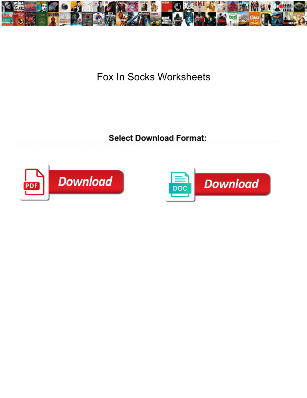 Fox in Socks Worksheets