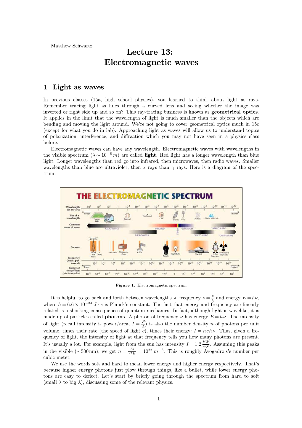 Lecture 13: Electromagnetic Waves