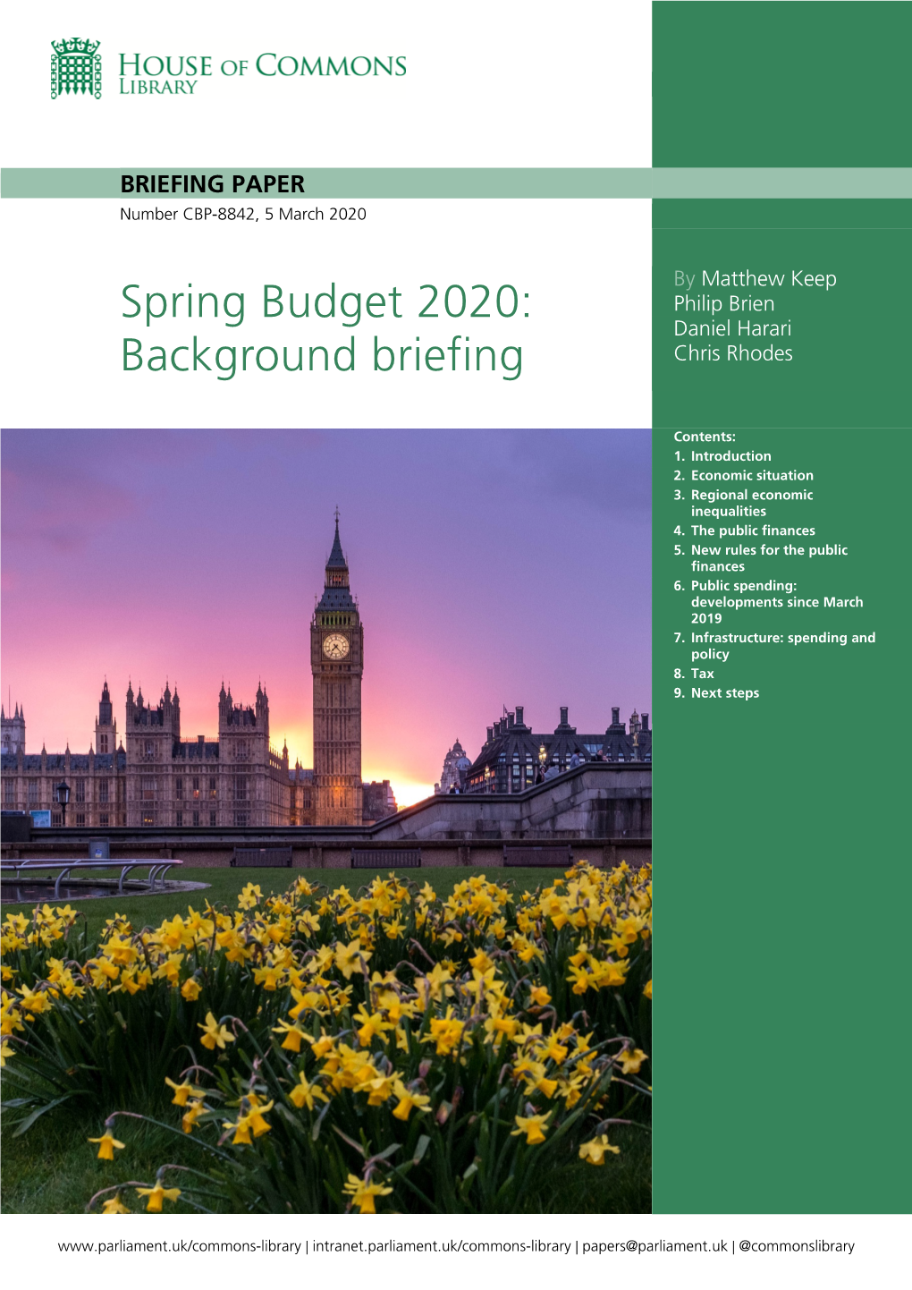 Spring Budget 2020: Background Briefing