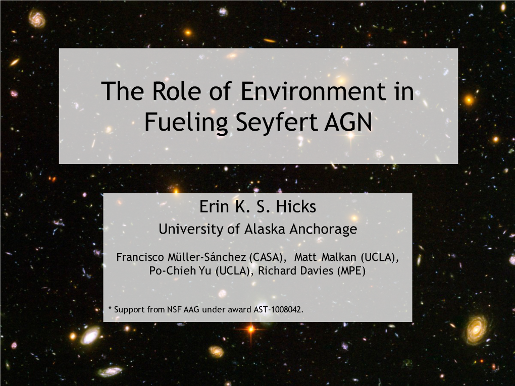 The Role of Environment in Fueling Seyfert AGN