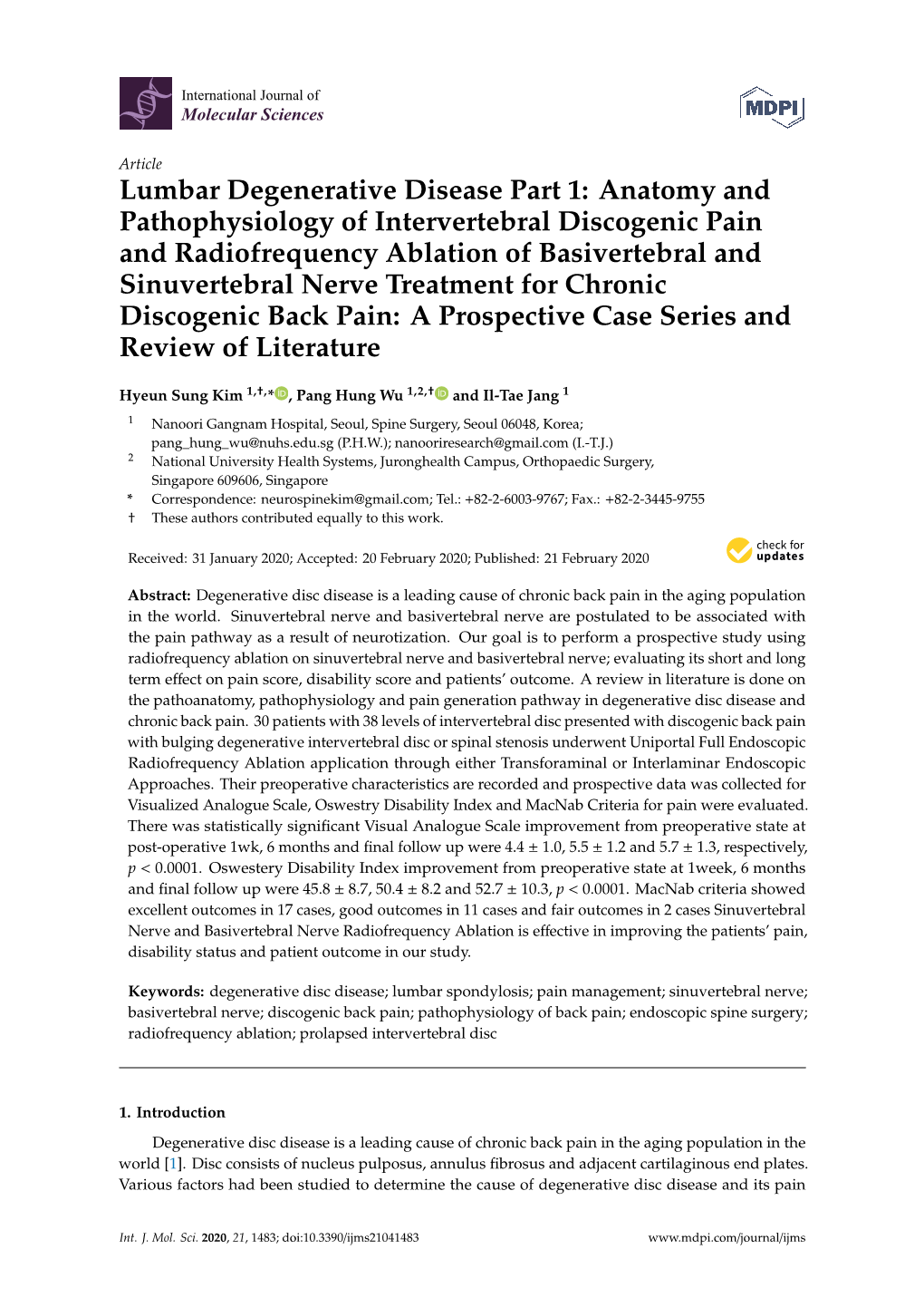 Lumbar Degenerative Disease Part 1