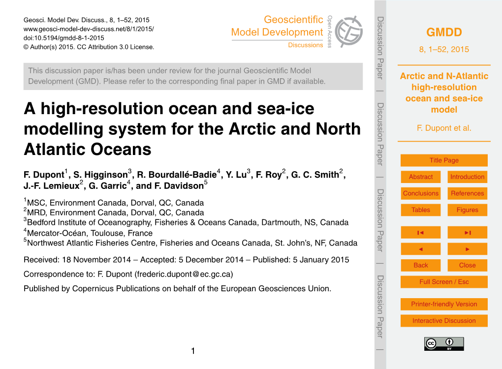 Arctic and N-Atlantic High-Resolution Ocean and Sea-Ice Model