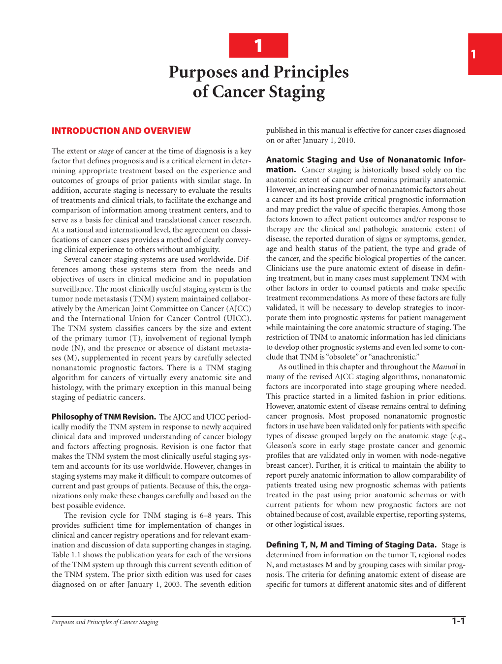 Purposes and Principles of Cancer Staging