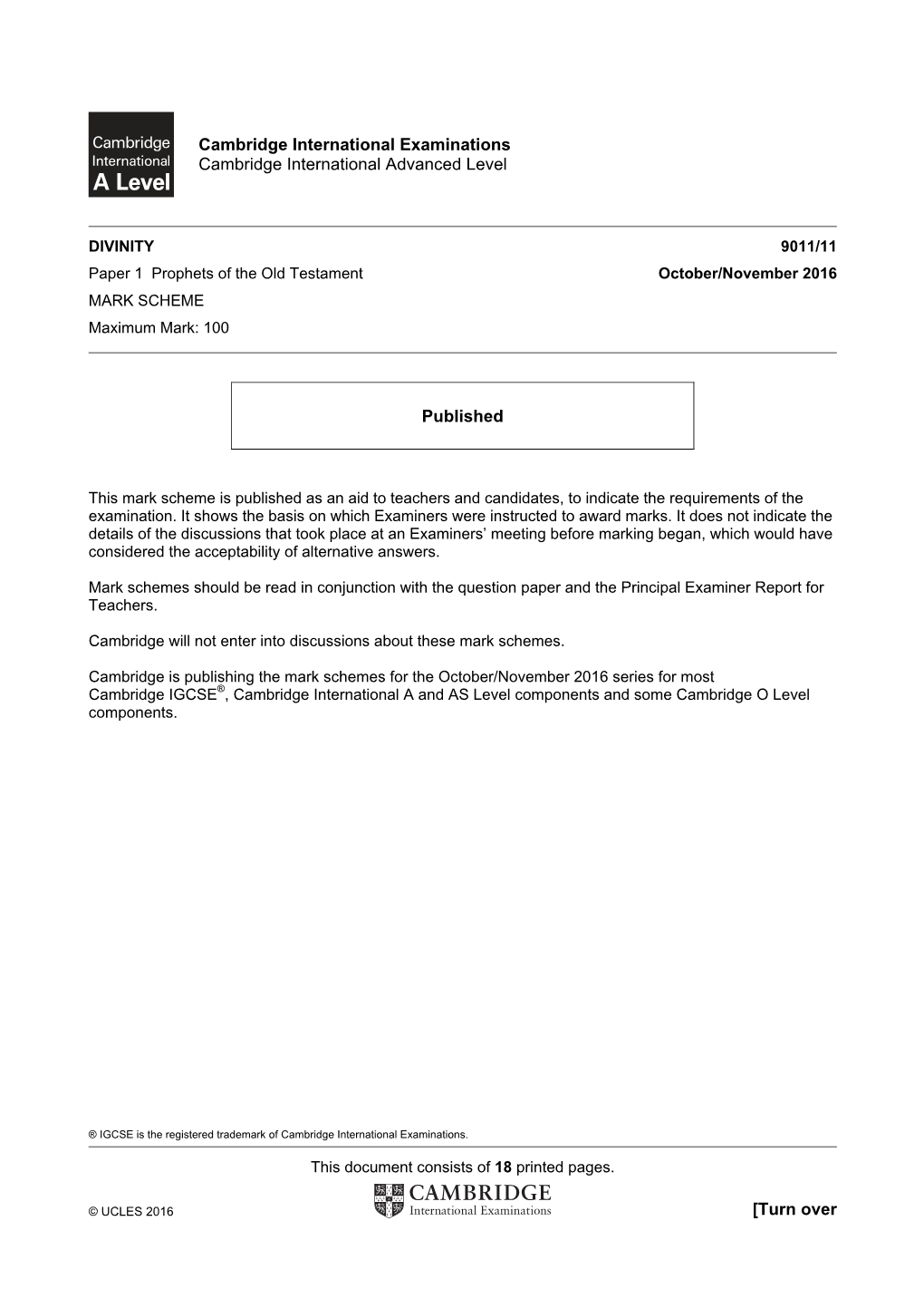 [Turn Over Cambridge International Examinations Cambridge