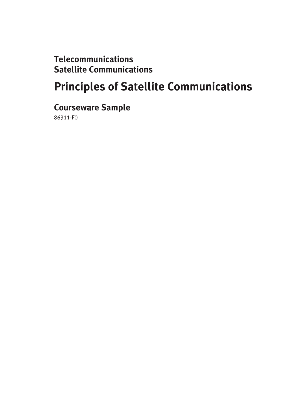 Principles of Satellite Communications