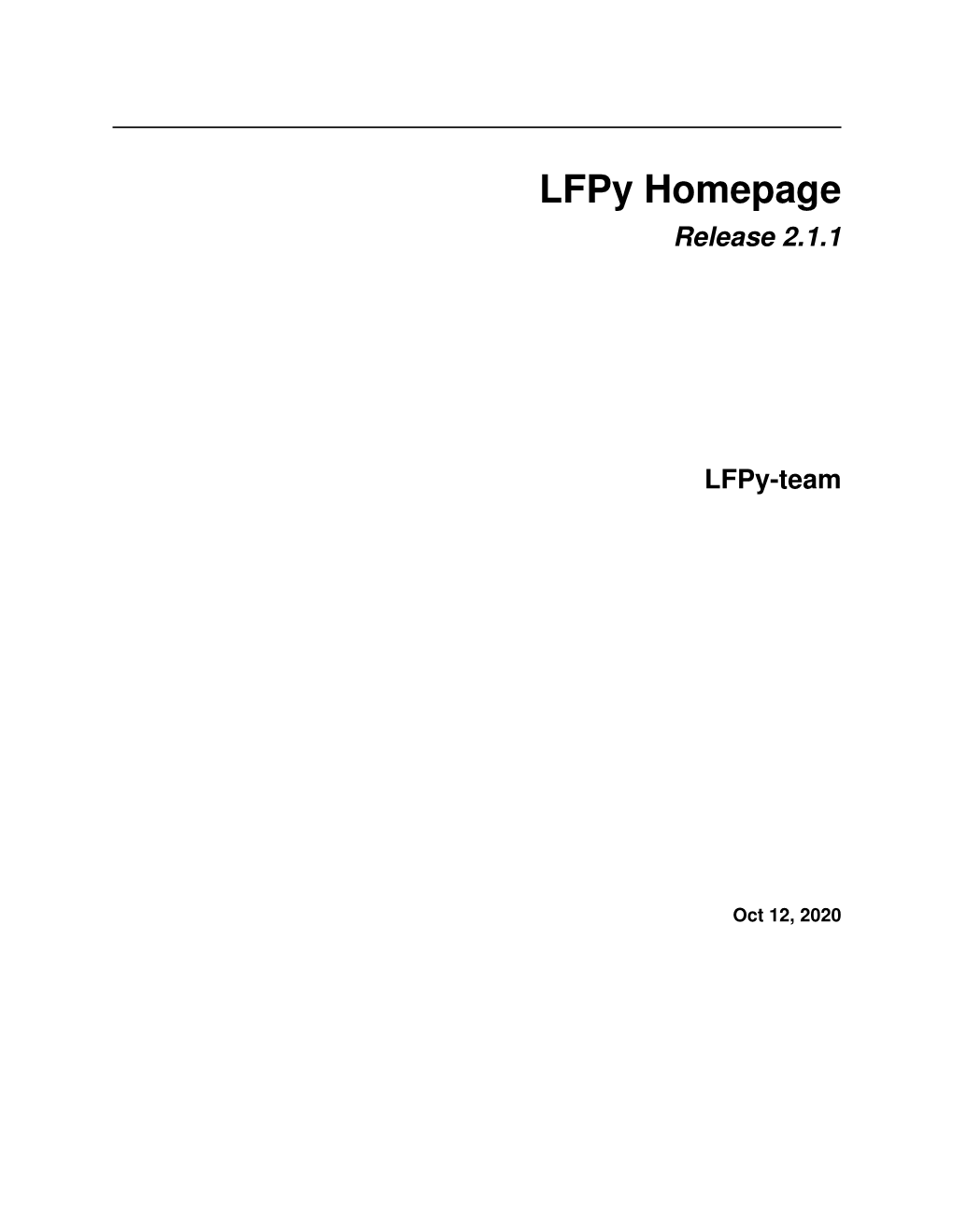 Lfpy Homepage Release 2.1.1