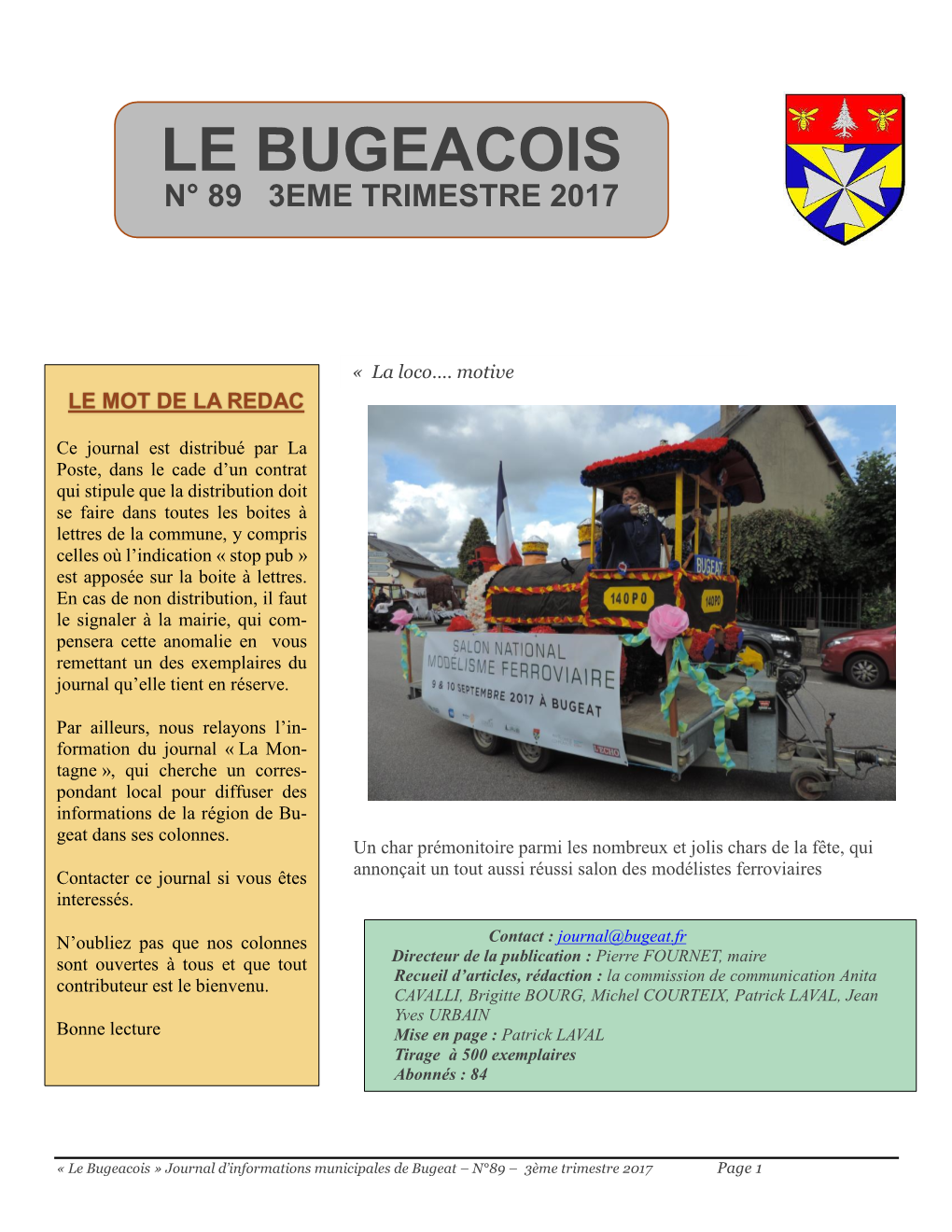 Le Bugeacois N° 89 3Eme Trimestre 2017