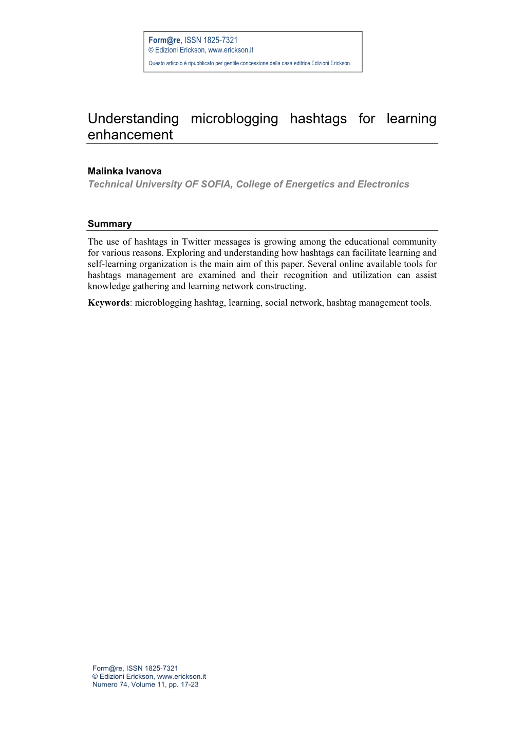 Understanding Microblogging Hashtags for Learning Enhancement