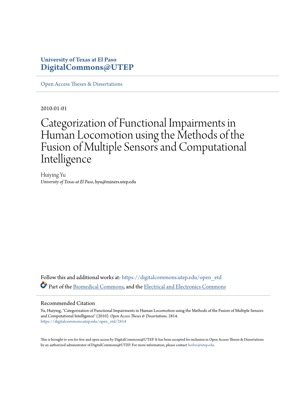 Categorization of Functional Impairments in Human Locomotion