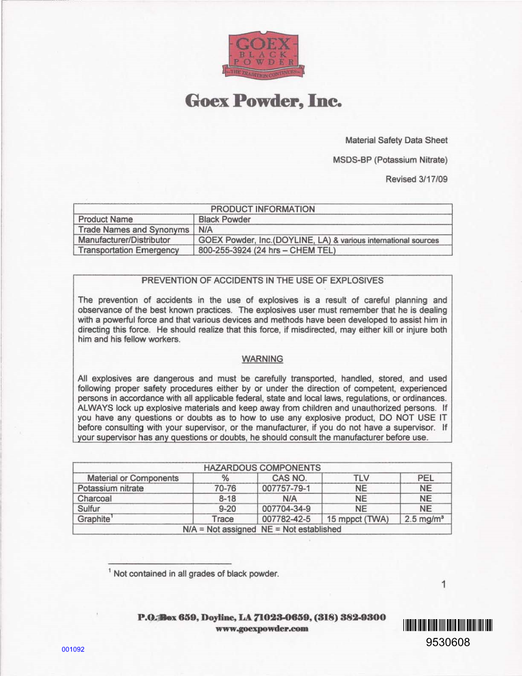 Goex Powder, Inc