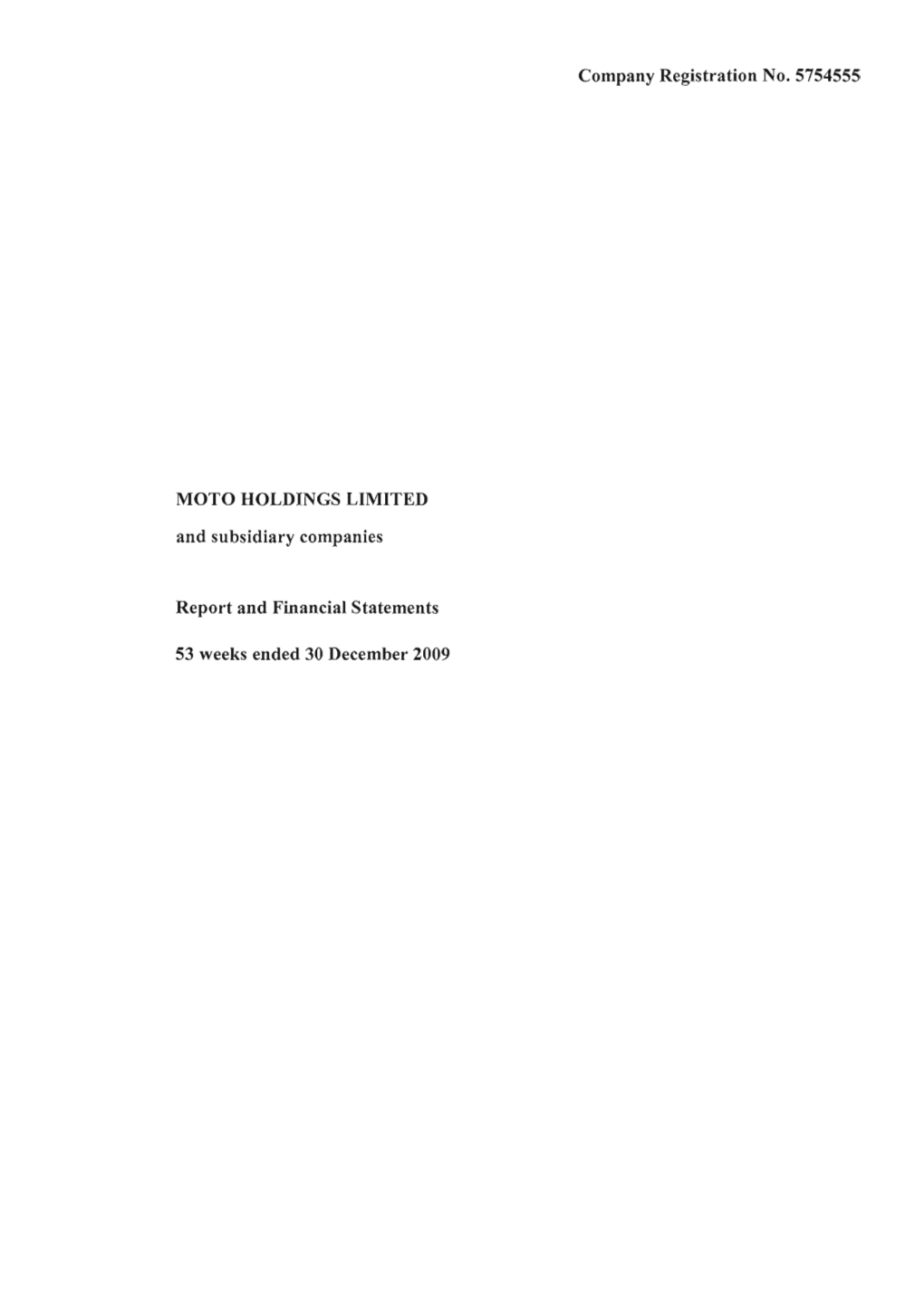 Report and Financial Statements – 2009