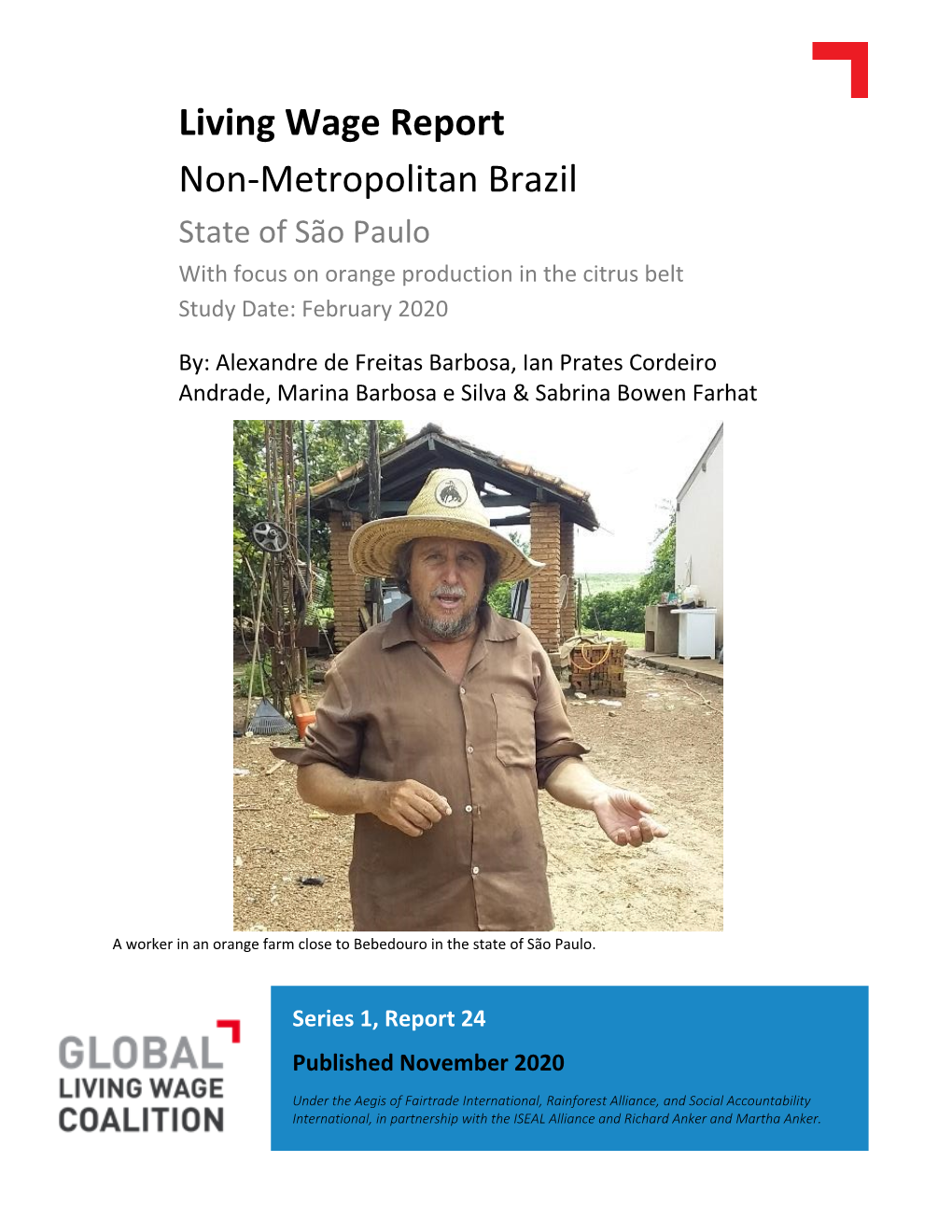 Living Wage Report Non-Metropolitan Brazil State of São Paulo
