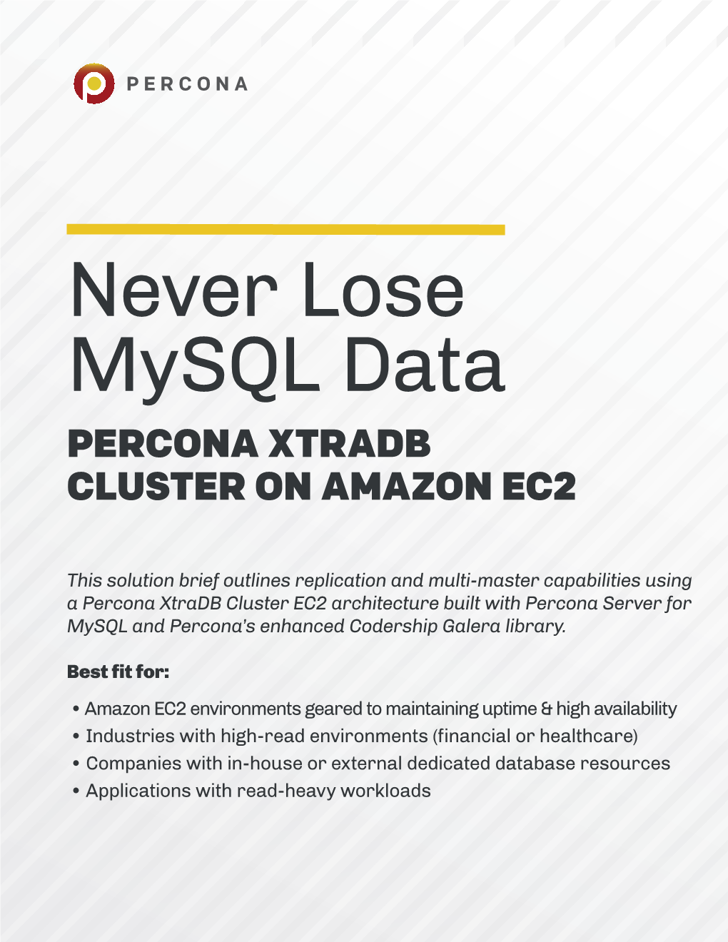 Never Lose Mysql Data PERCONA XTRADB CLUSTER on AMAZON EC2