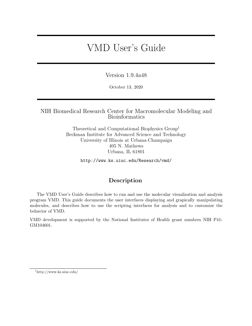 VMD User's Guide