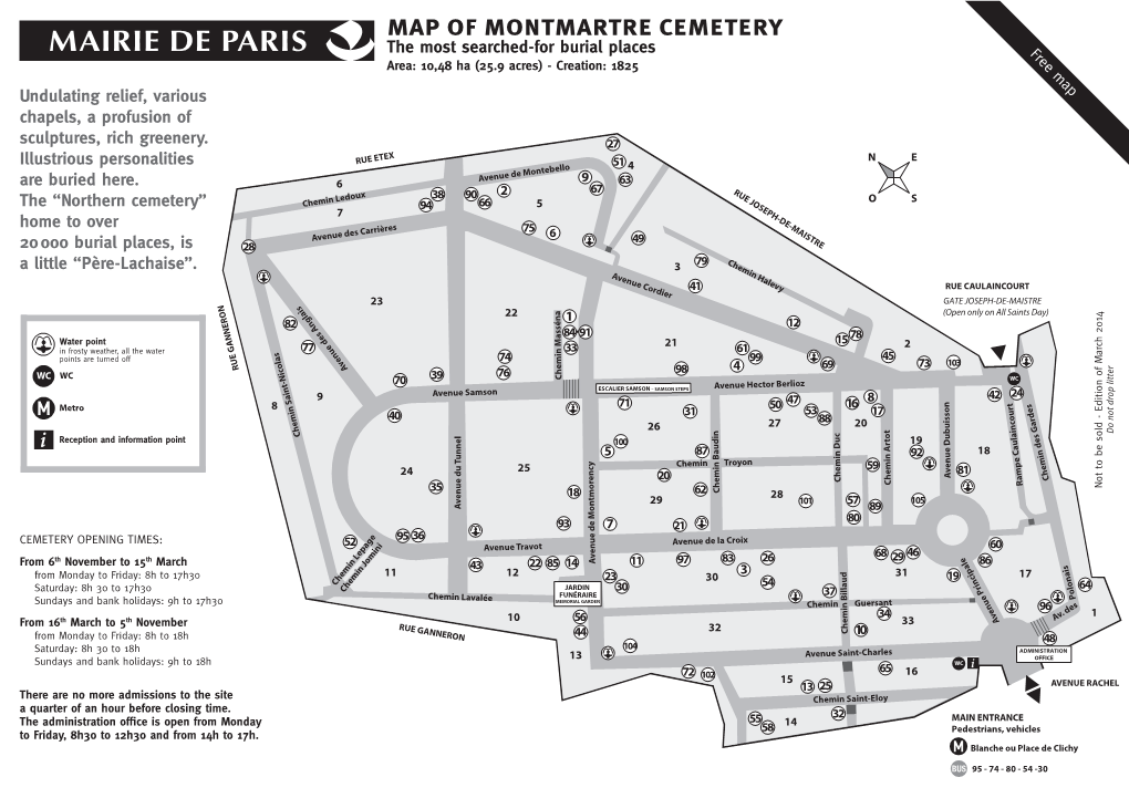 Map of Montmartre Cemetery