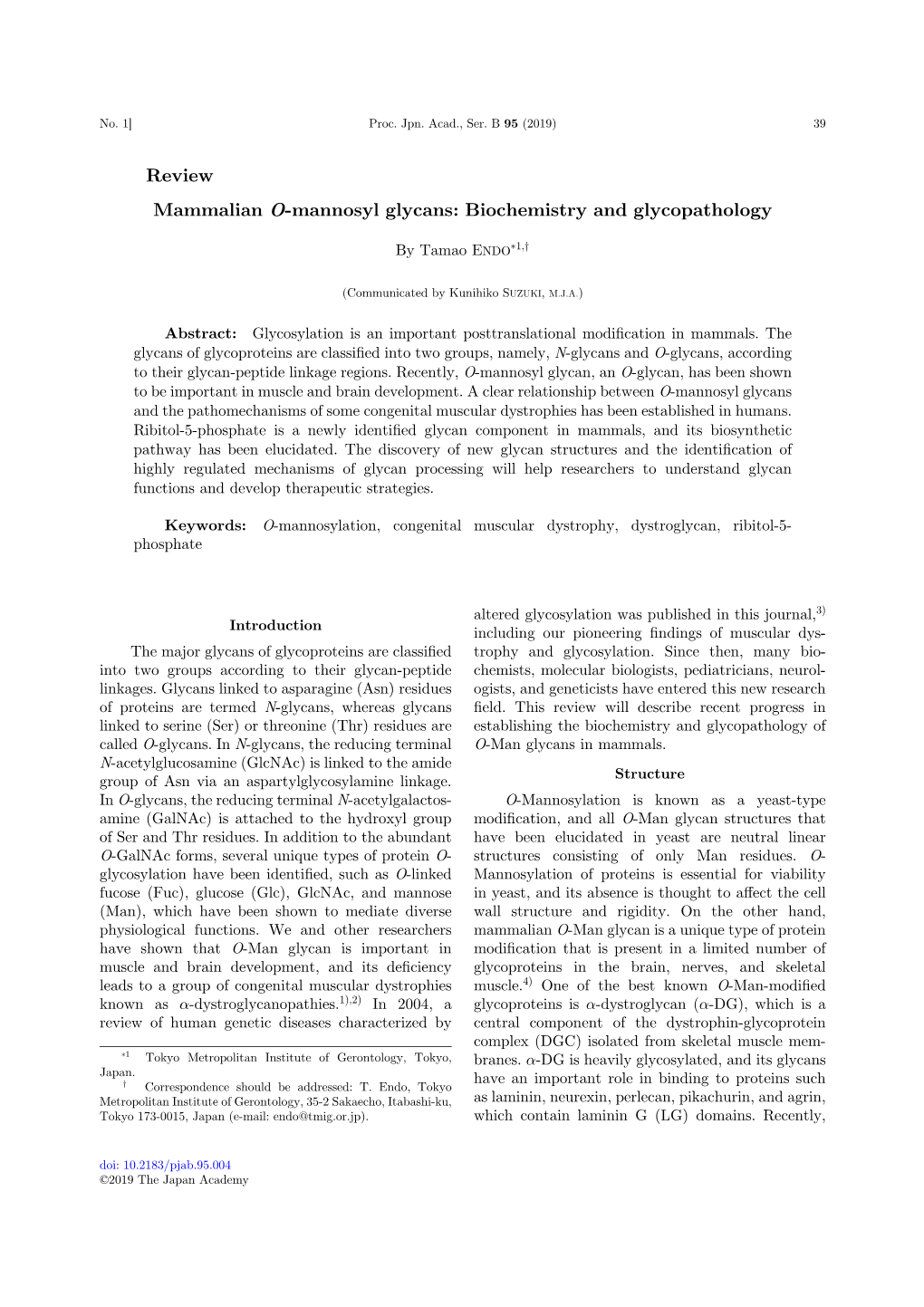 Mammalian O-Mannosyl Glycans: Biochemistry and Glycopathology