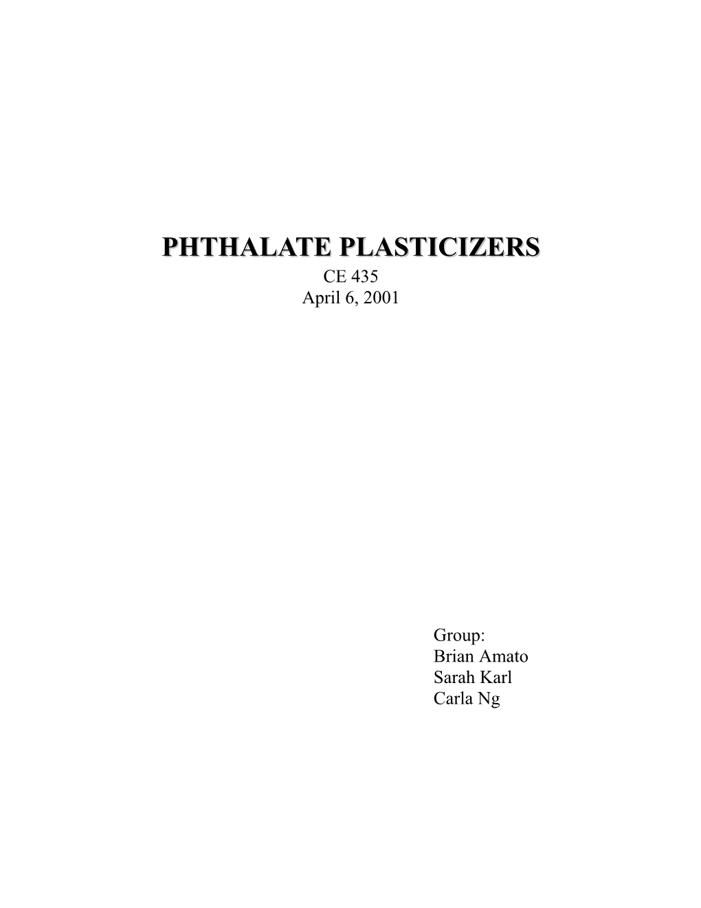 Phthalate Plasticizers