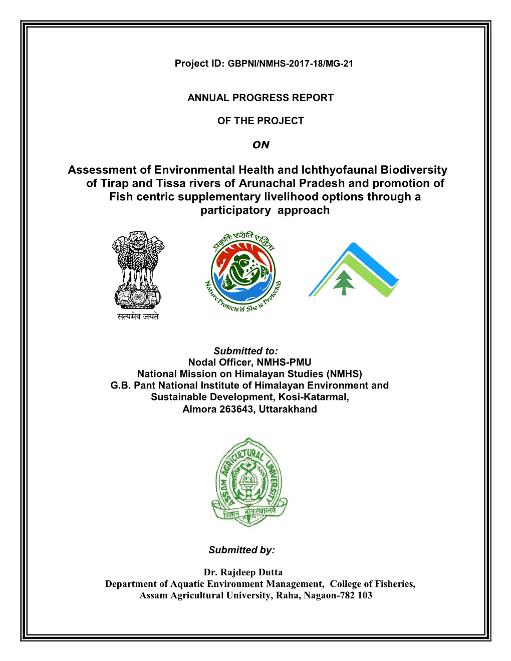 Assessment of Environmental Health and Ichthyofaunal Biodiversity Of