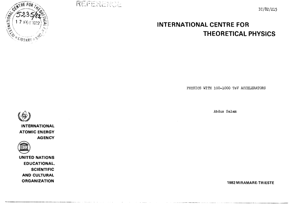 International Centre for Theoretical Physics