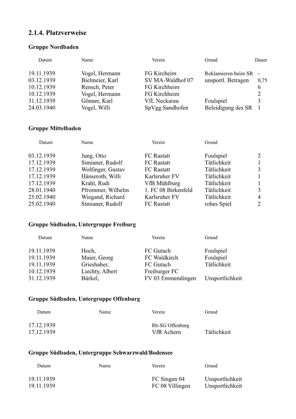 2.1.4. Platzverweise