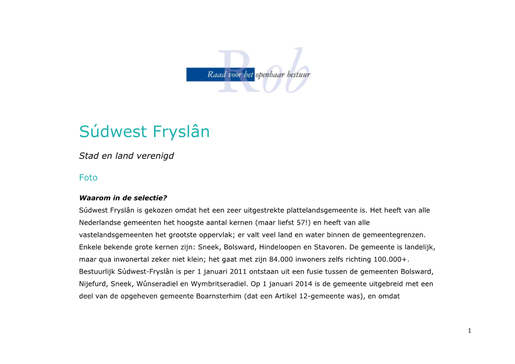 Súdwest Fryslân