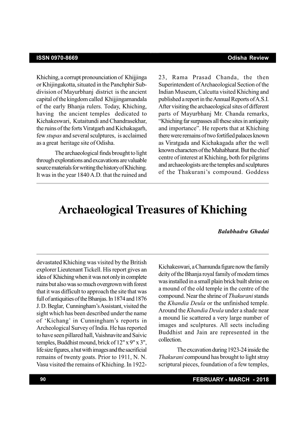 Archaeological Treasures of Khiching