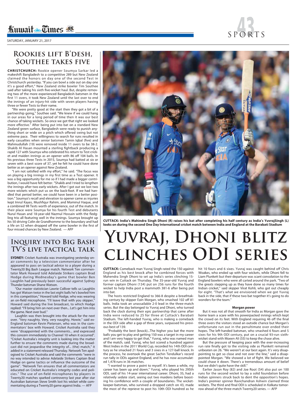 Yuvraj, Dhoni Blitz Clinches ODI Series
