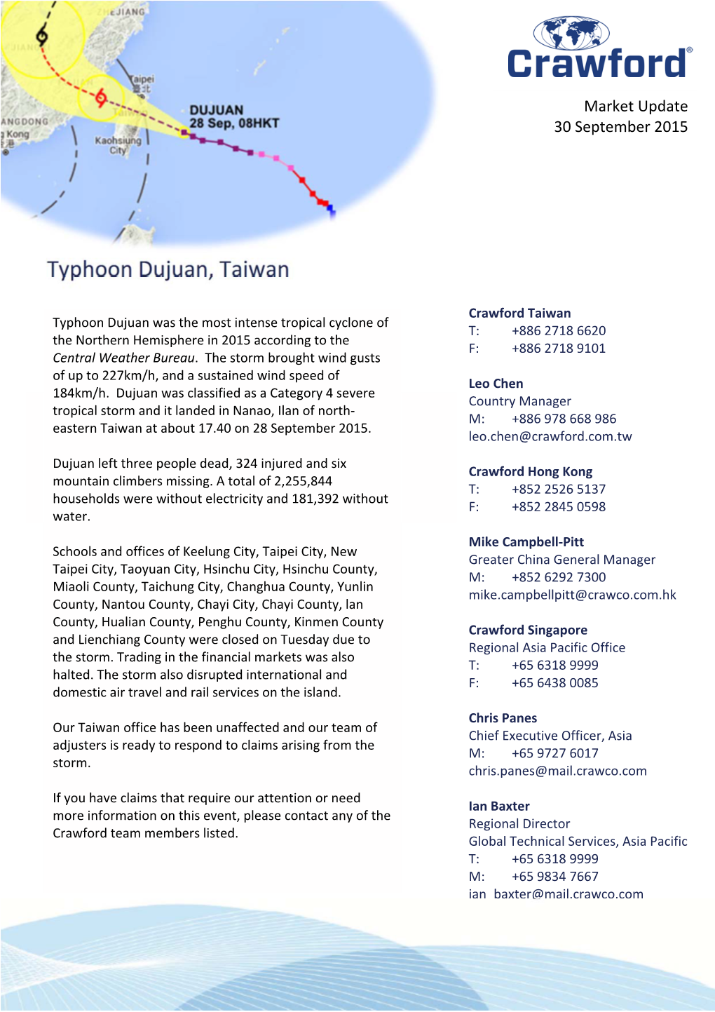 Typhoon Dujuan, Taiwan