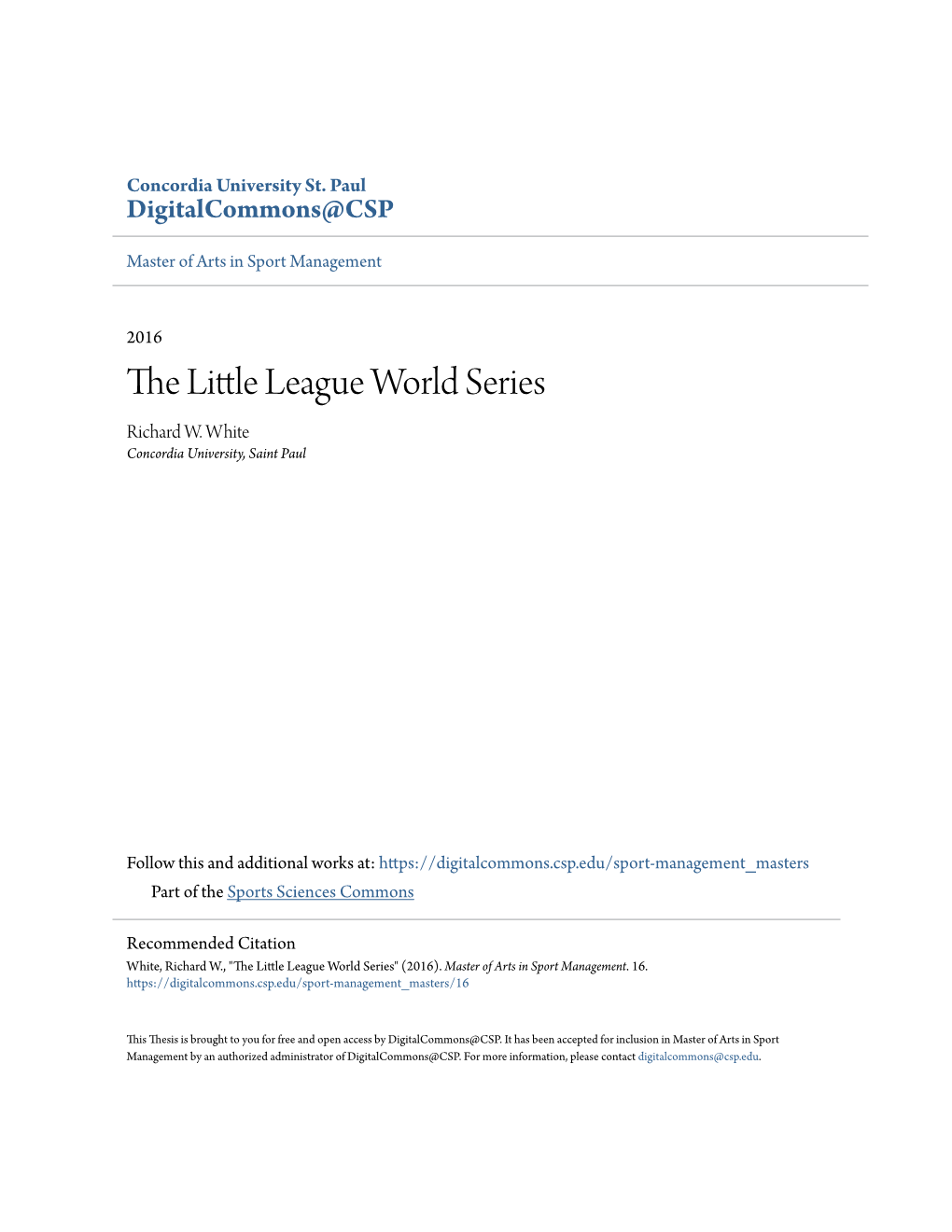 The Little League World Series