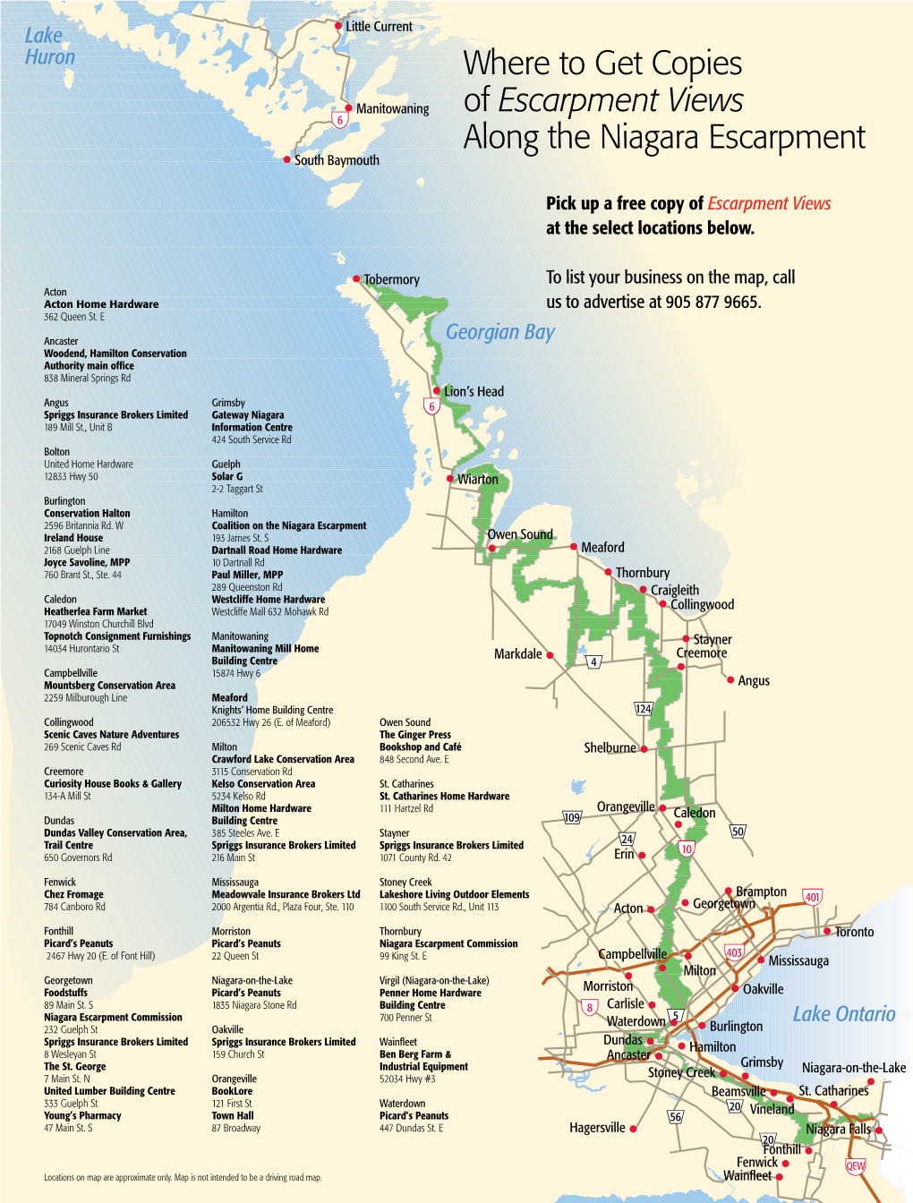 Where to Get Copies of Escarpment Views Along the Niagara Escarpment