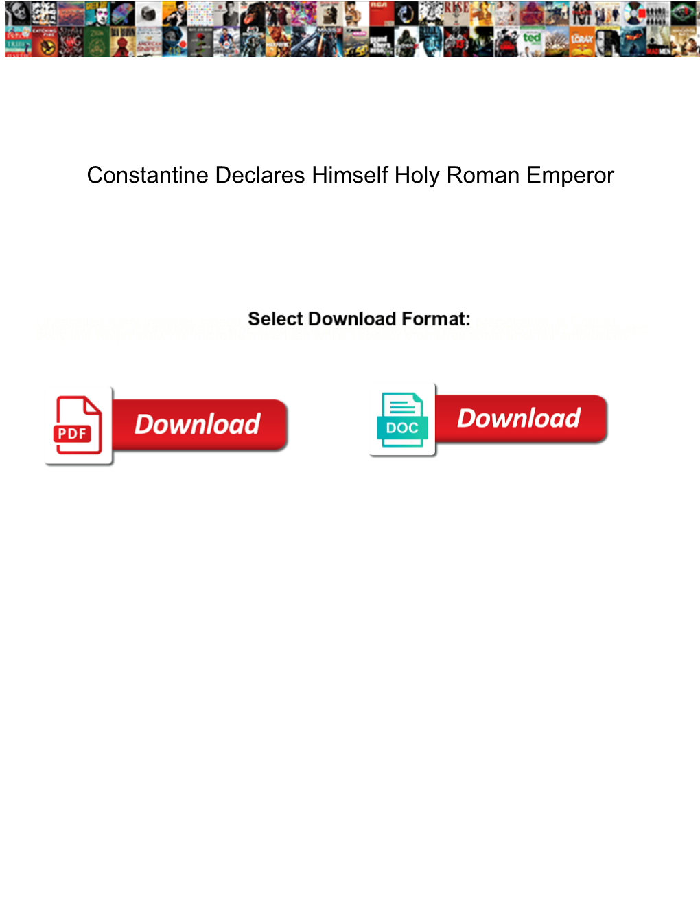 Constantine Declares Himself Holy Roman Emperor