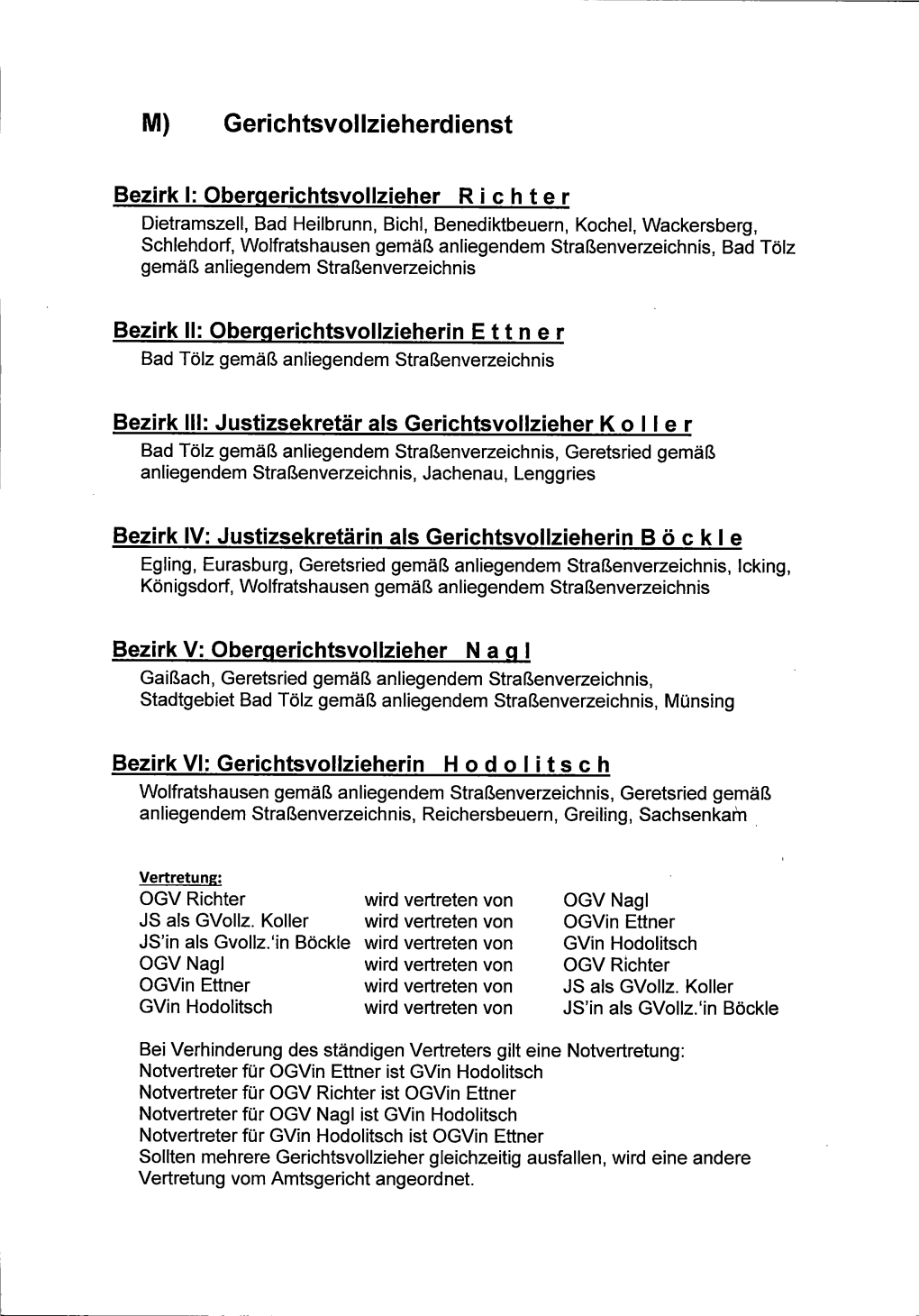 M) Gerichtsvollzieherdienst