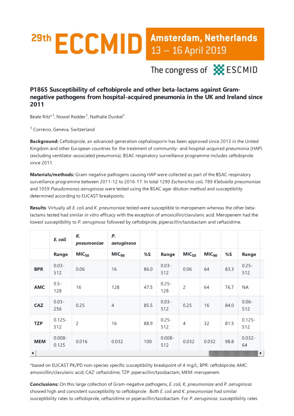 Negative Pathogens from Hospital-Acquired Pneumonia in the UK and Ireland Since 2011 Beate Ritz*1, Nowel Redder1, Nathalie Dunkel1