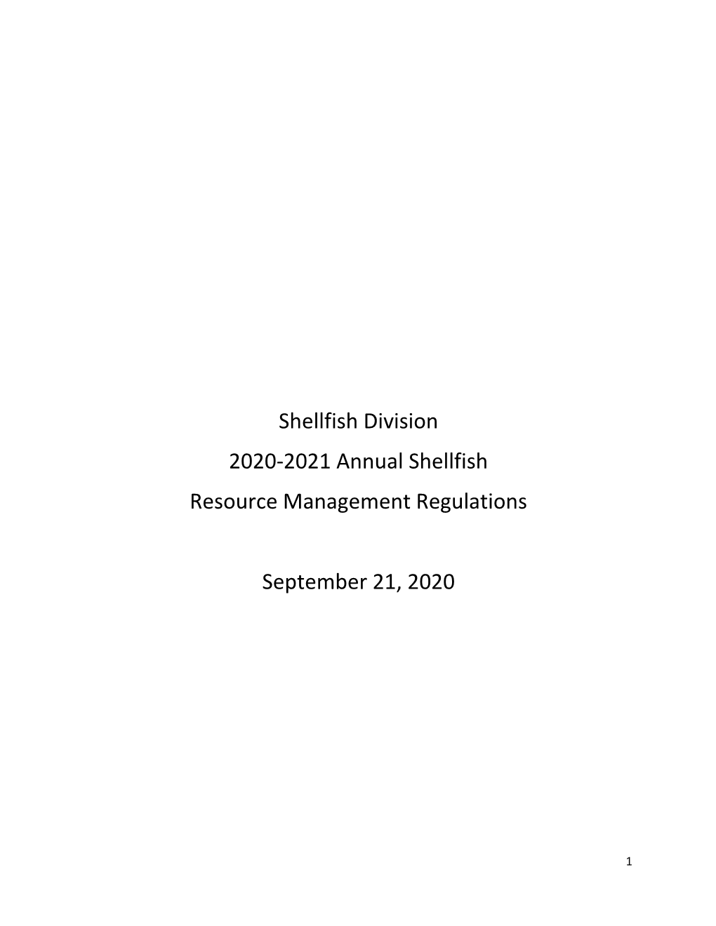 2020-2021 Shellfish Regulations